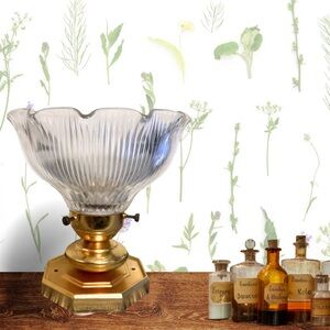 Vintage Glass and Brass Lamp